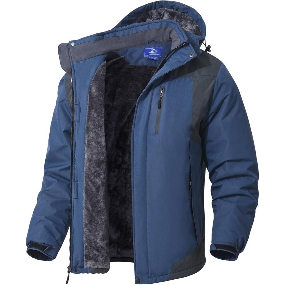 Mens Skiing Jackets with Hoode Snowboarding Waterproof Fleece Liner Coats Windpr